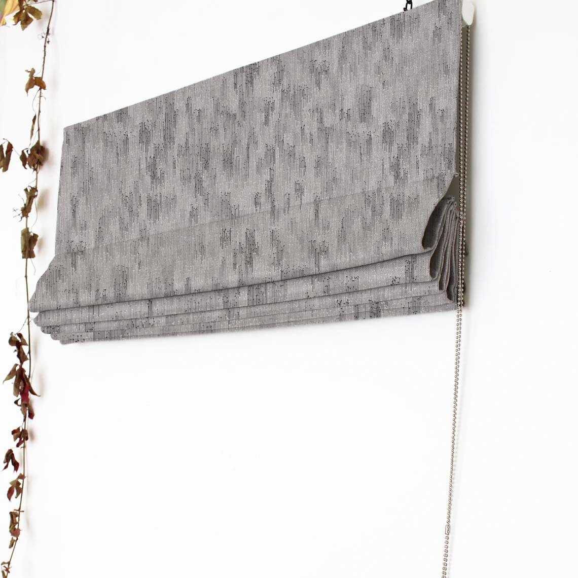 Vibrant Linescape Geometric Slate Grey Satin Roman Blind (DS429E)