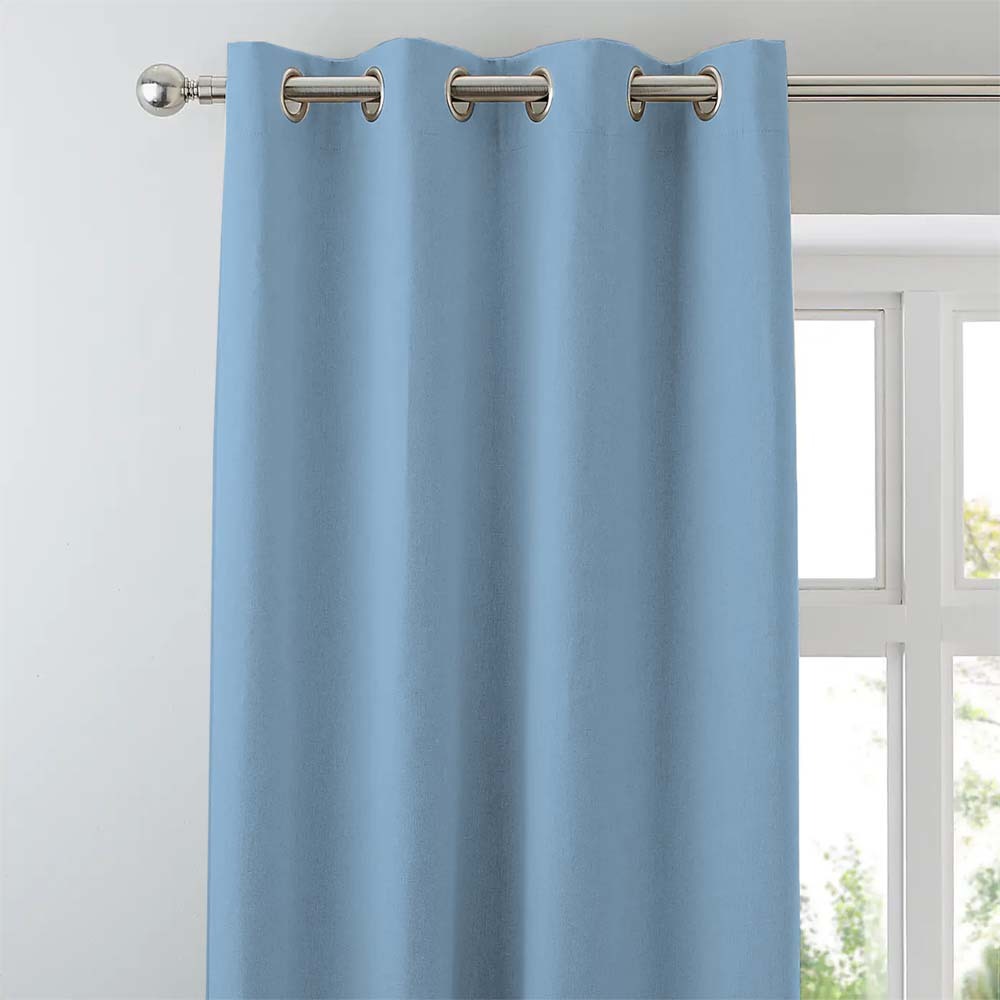 Jacquard Room Darkening Curtains in Uranian Blue Set Of 2 - (P44)