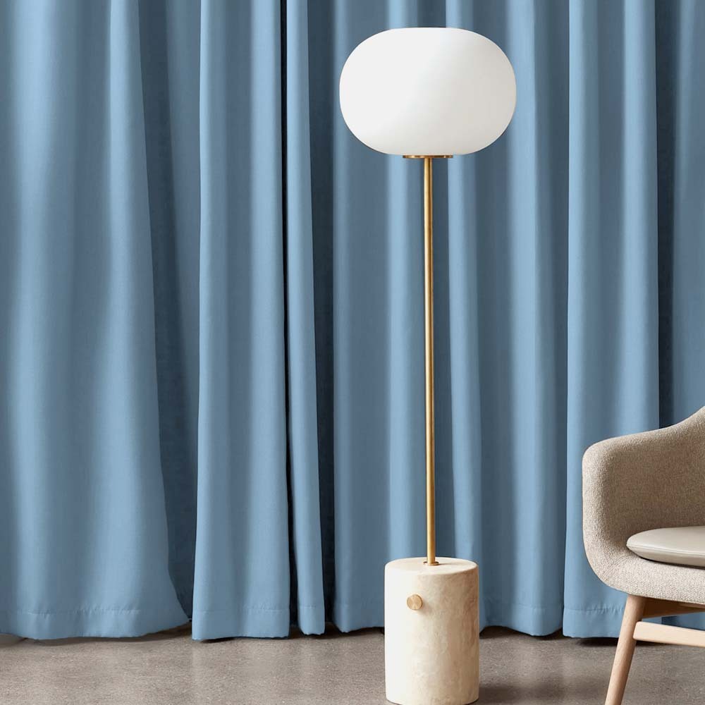 Jacquard Room Darkening Curtains in Uranian Blue Set Of 2 - (P44)