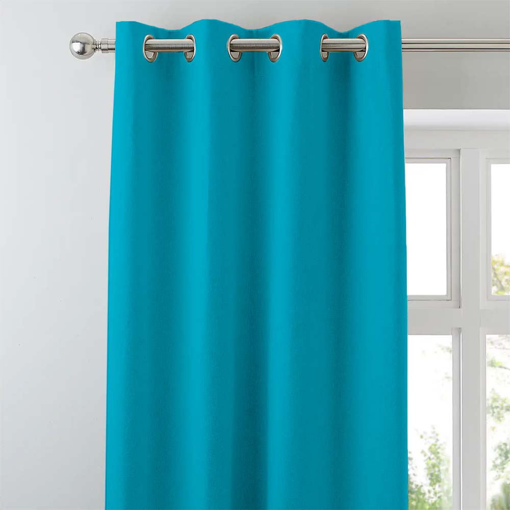 Jacquard Room Darkening Curtains in Lake Blue Set Of 2 - (P45)