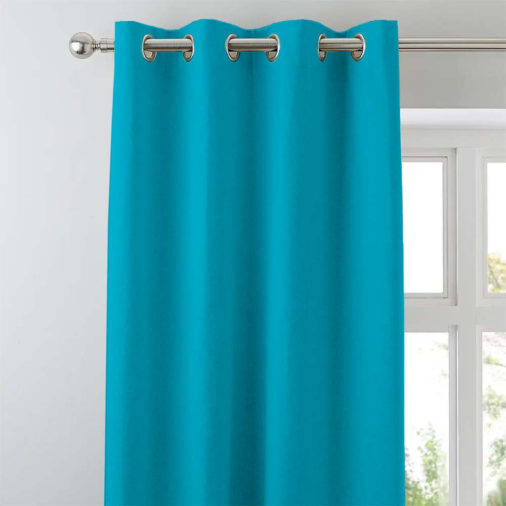 Jacquard Room Darkening Curtains in Lake Blue Set Of 2 - (P45)