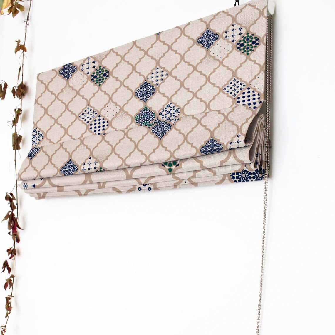 Exotic Starburst Indie Midnight Blue Satin Roman Blind (DS452A)