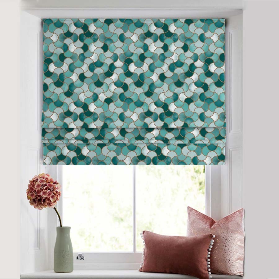 Desert Sands Indie Mint Green Satin Roman Blind (DS454B)