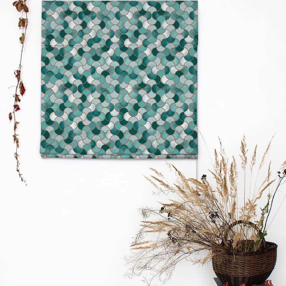 Desert Sands Indie Mint Green Satin Roman Blind (DS454B)