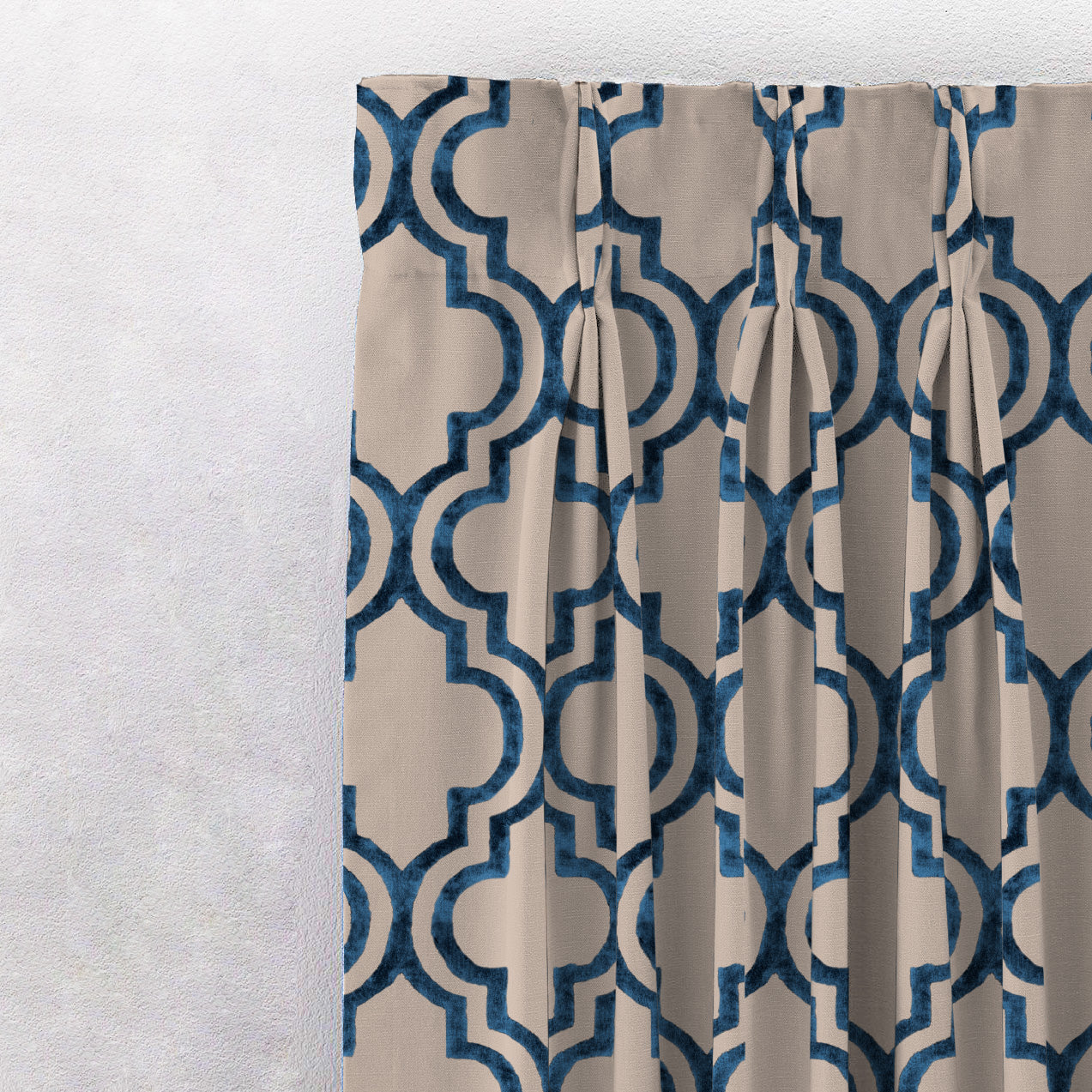 Mystic Treasure Indie Midnight Blue Heavy Satin Blackout Curtains Set Of 2 - (DS455A)