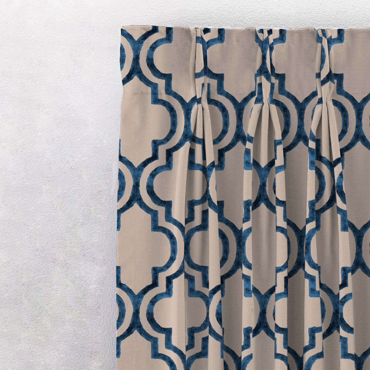 Mystic Treasure Indie Midnight Blue Heavy Satin Blackout Curtains Set Of 2 - (DS455A)