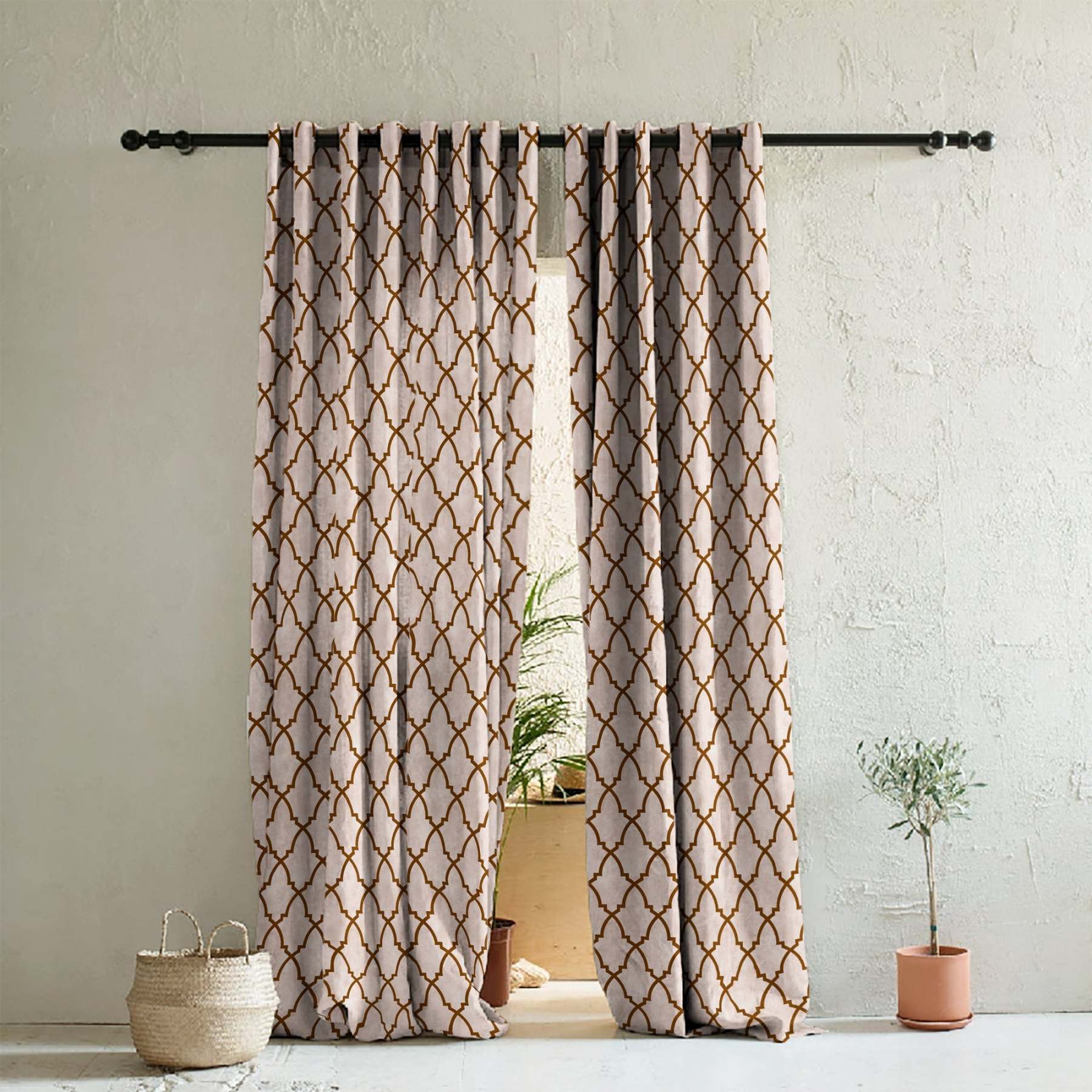 Ethenic Room Darkening Curtain Set of 2 - DS456 D