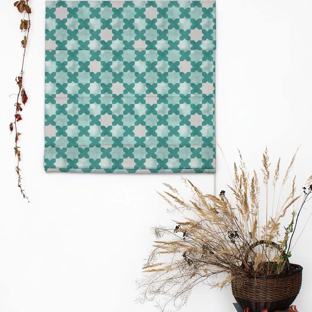 Trellis Charm Indie Mint Green Satin Roman Blind (DS457D)