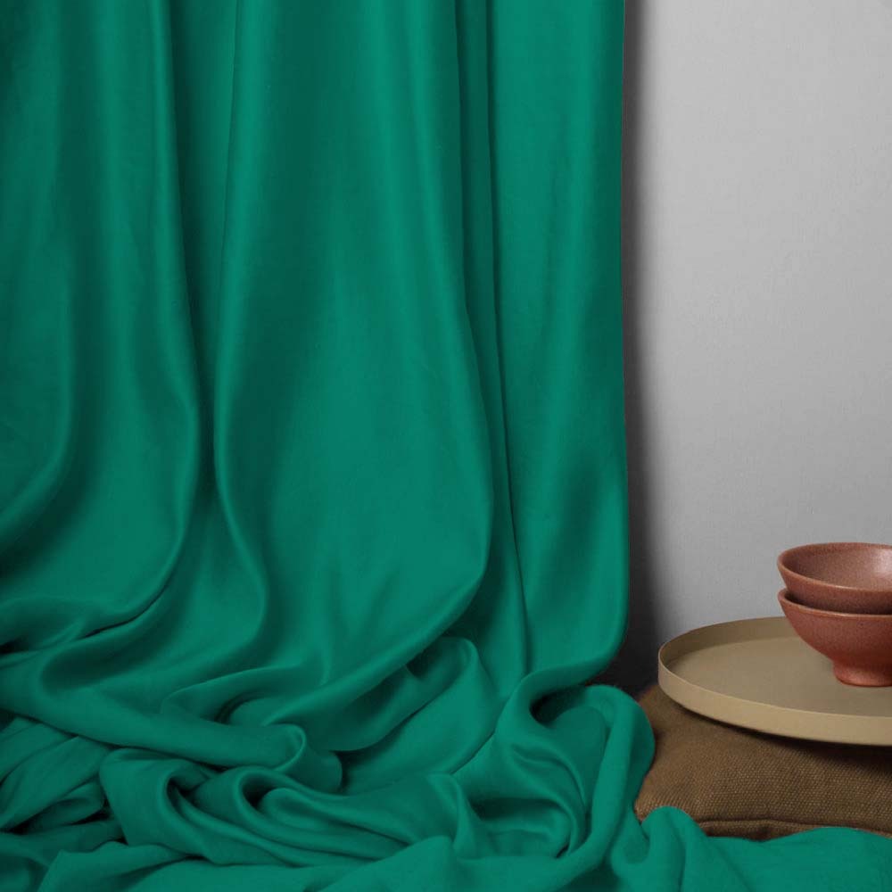 Jacquard Room Darkening Curtains in Tiffany Green Set Of 2 - (P46)