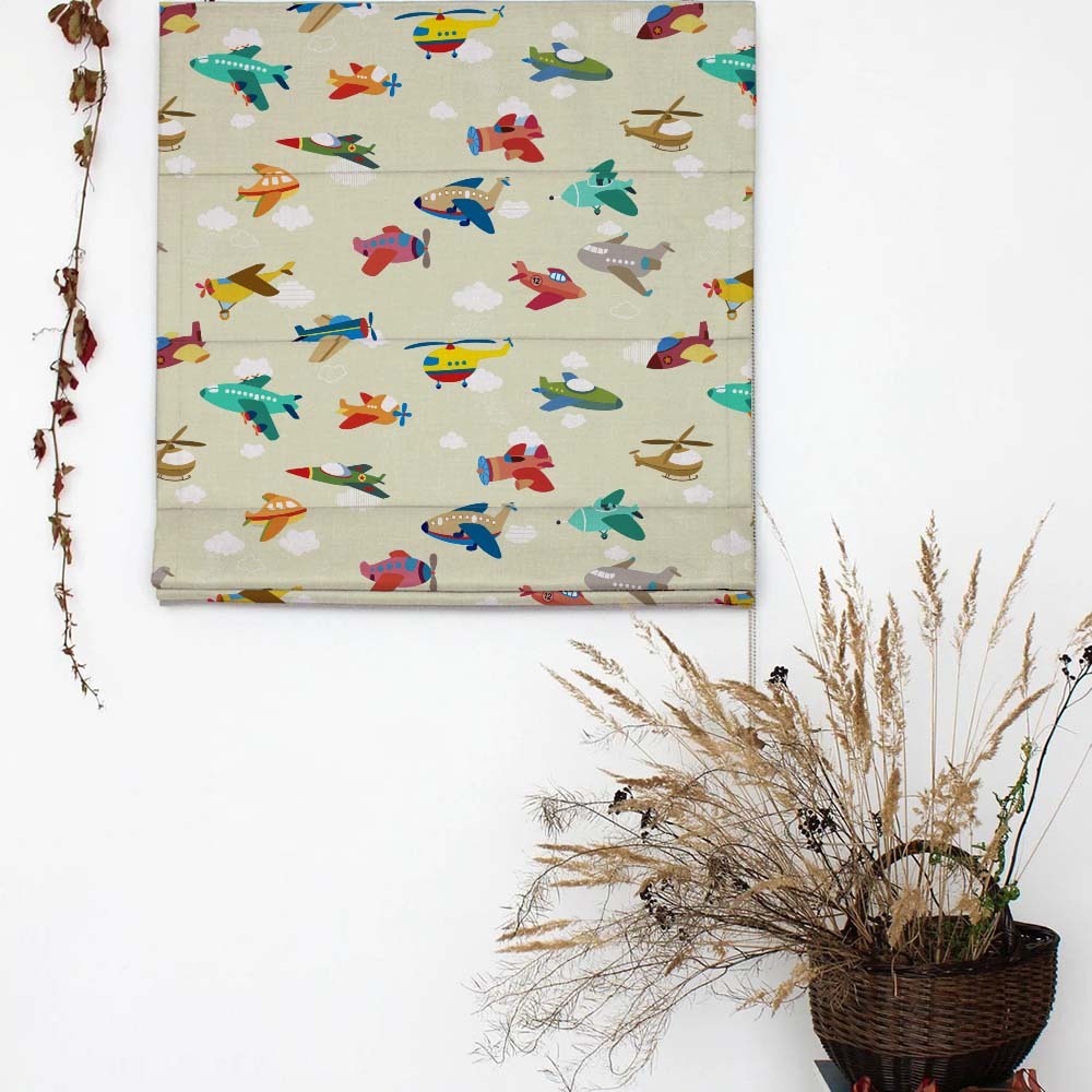 Fly High Kids Champagne Beige Satin Roman Blind (DS461B)