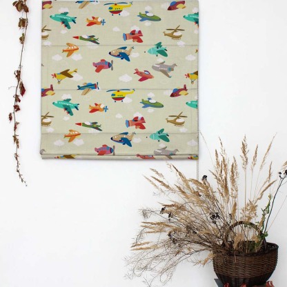 Fly High Kids Champagne Beige Satin Roman Blind (DS461B)