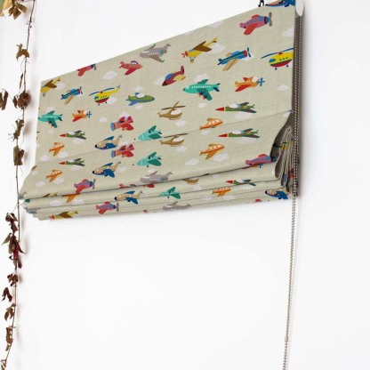 Fly High Kids Champagne Beige Satin Roman Blind (DS461B)