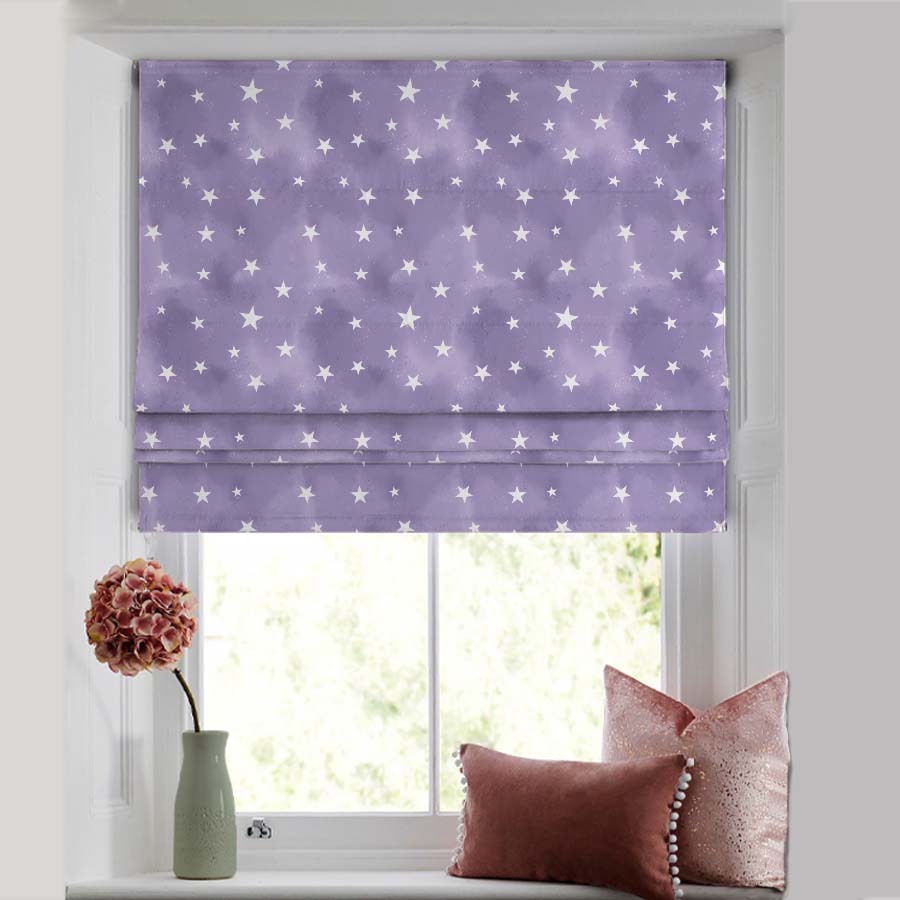 Starry Dreams Kids Deep Purple Satin Roman Blind (DS463A)