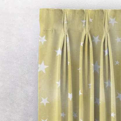 Starry Dreams Kids Lemon Yellow Heavy Satin Blackout curtains Set Of 2 - (DS463B)