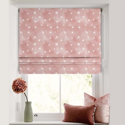 Starry Dreams Kids Peach Pink Satin Roman Blind (DS463C)