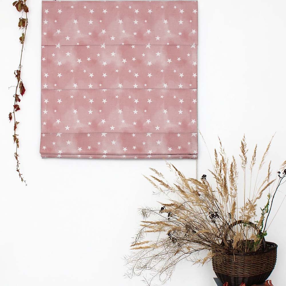 Starry Dreams Kids Peach Pink Satin Roman Blind (DS463C)