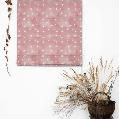 Starry Dreams Kids Peach Pink Satin Roman Blind (DS463C)
