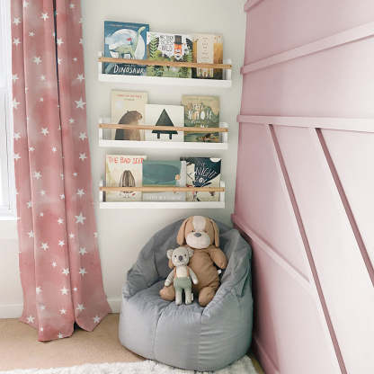 Starry Dreams Kids Peach Pink Heavy Satin Room Darkening Curtains Set Of 2 - (DS463C)