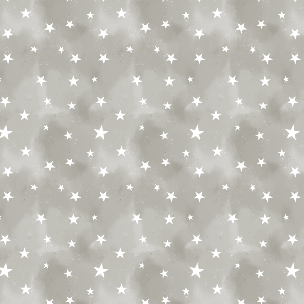 Starry Dreams Kids Ash Grey Heavy Satin Blackout curtains Set Of 2 - (DS463E)