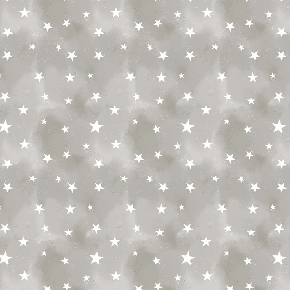 Starry Dreams Kids Ash Grey Heavy Satin Blackout curtains Set Of 2 - (DS463E)