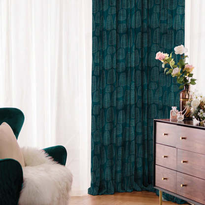 Tropical Twilight Floral & Ombre Print Combination Room Darkening Curtains Set Of 4 Door Curtain - (468A471A)