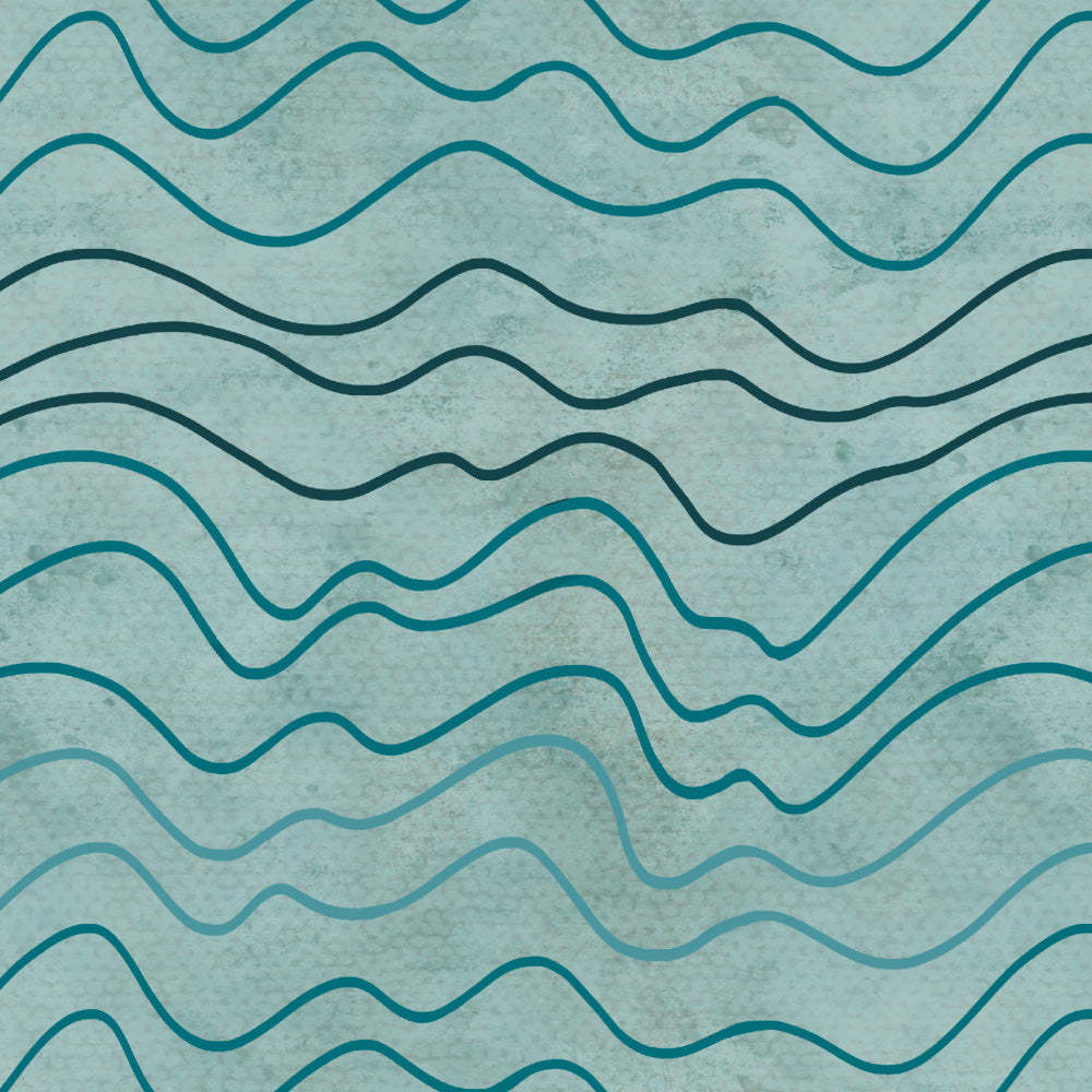 Aqua Swirls Geometric Turquoise Heavy Satin Room Darkening Curtains Set Of 2 - (DS469A)