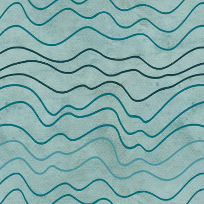 Aqua Swirls Geometric Turquoise Heavy Satin Room Darkening Curtains Set Of 2 - (DS469A)