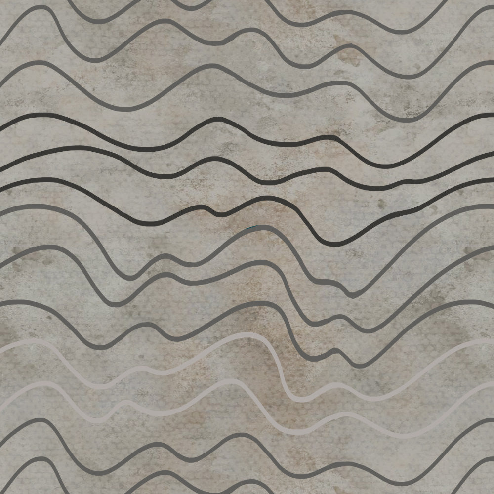 Aqua Swirls Geometric Charcoal Grey Heavy Satin Room Darkening Curtains Set Of 2 - (DS469B)