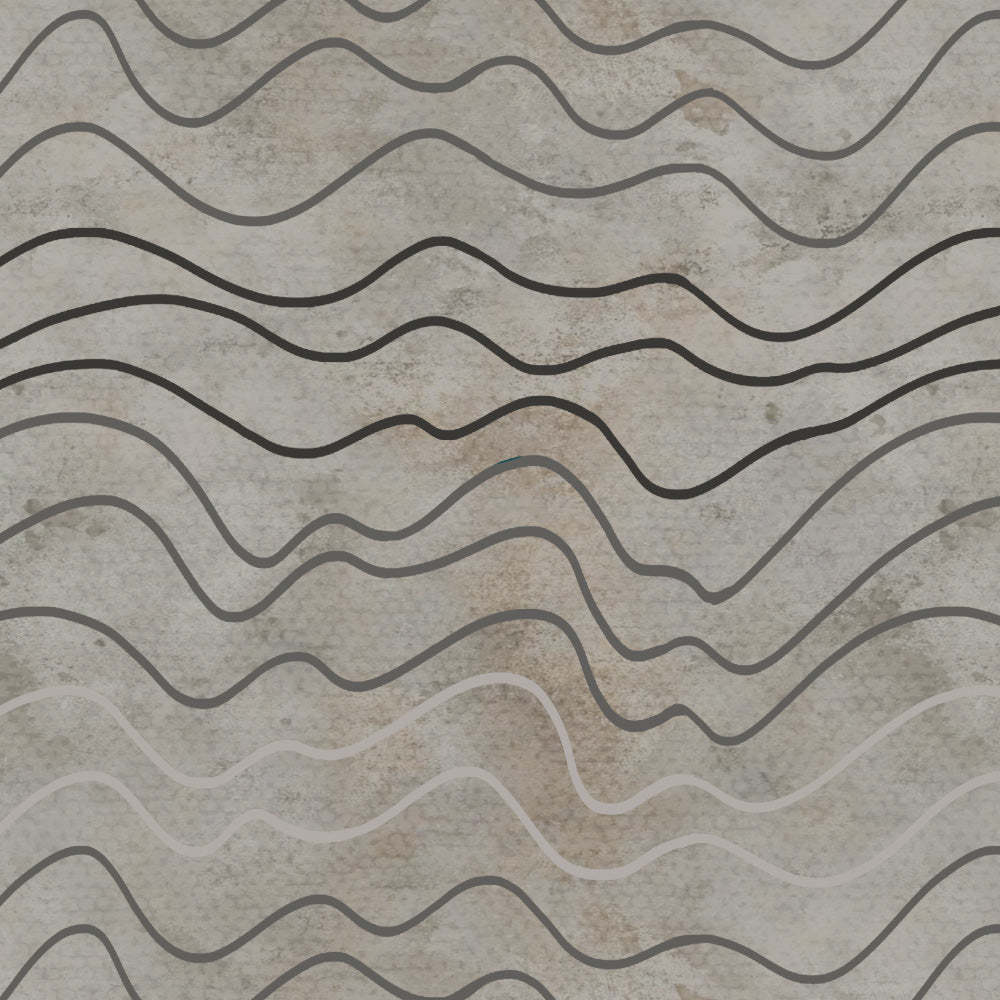 Aqua Swirls Geometric Charcoal Grey Heavy Satin Room Darkening Curtains Set Of 2 - (DS469B)