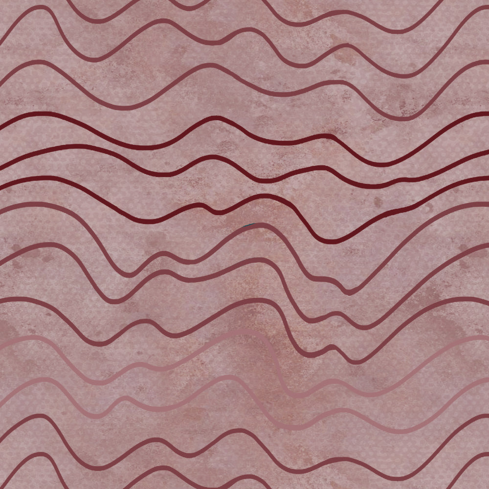 Aqua Swirls Geometric Maroon Heavy Satin Blackout curtains Set Of 2 - (DS469C)