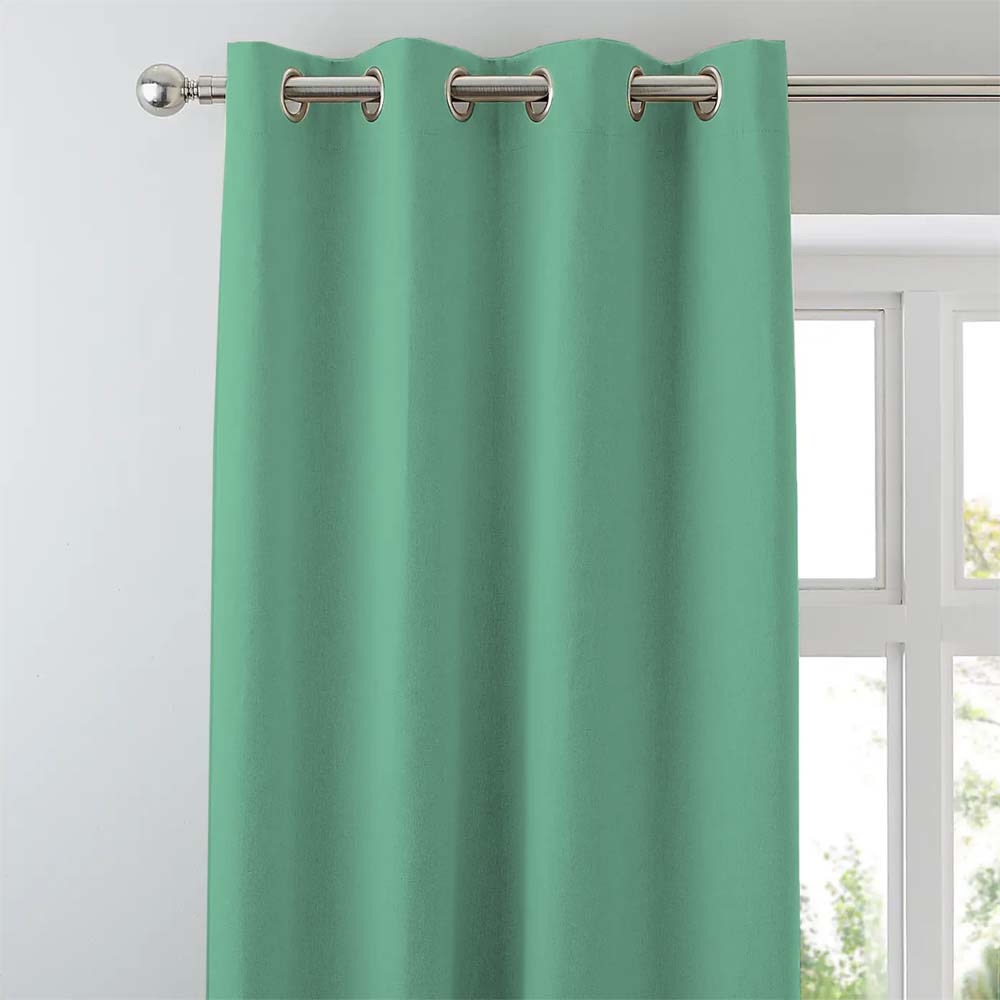 Jacquard Room Darkening Curtains in Sweetleaf Green Set Of 2 - (P47)