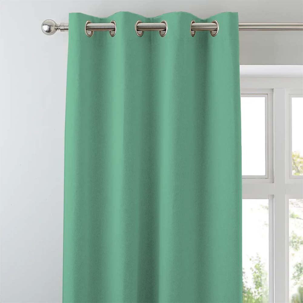 Jacquard Room Darkening Curtains in Sweetleaf Green Set Of 2 - (P47)