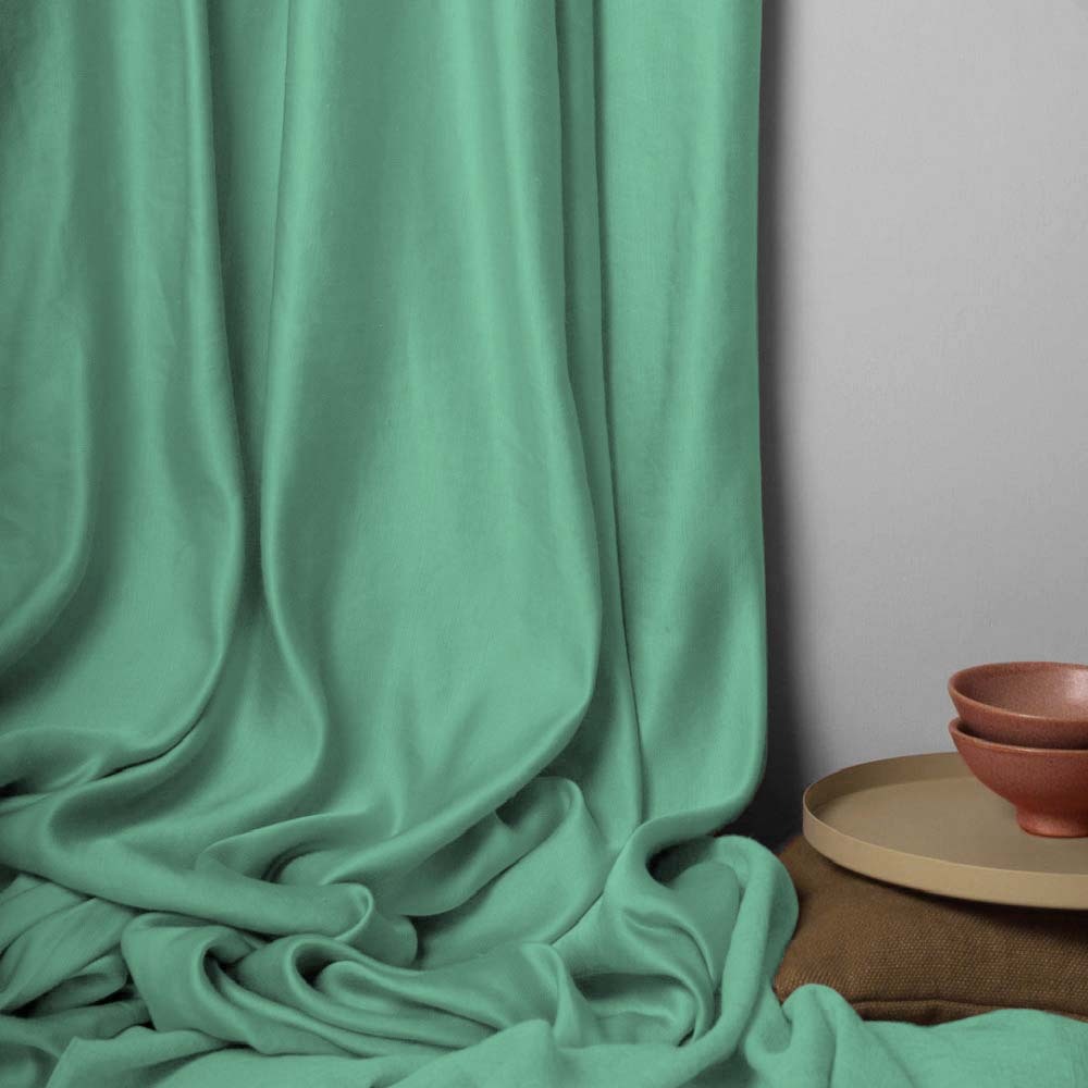 Jacquard Room Darkening Curtains in Sweetleaf Green Set Of 2 - (P47)