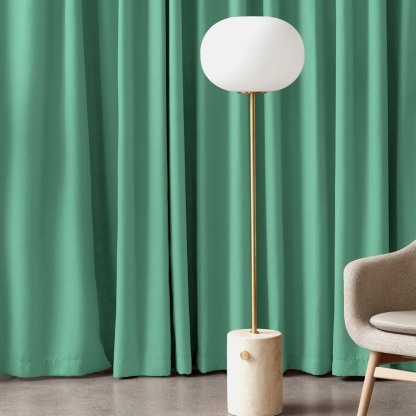 Jacquard Room Darkening Curtains in Sweetleaf Green Set Of 2 - (P47)