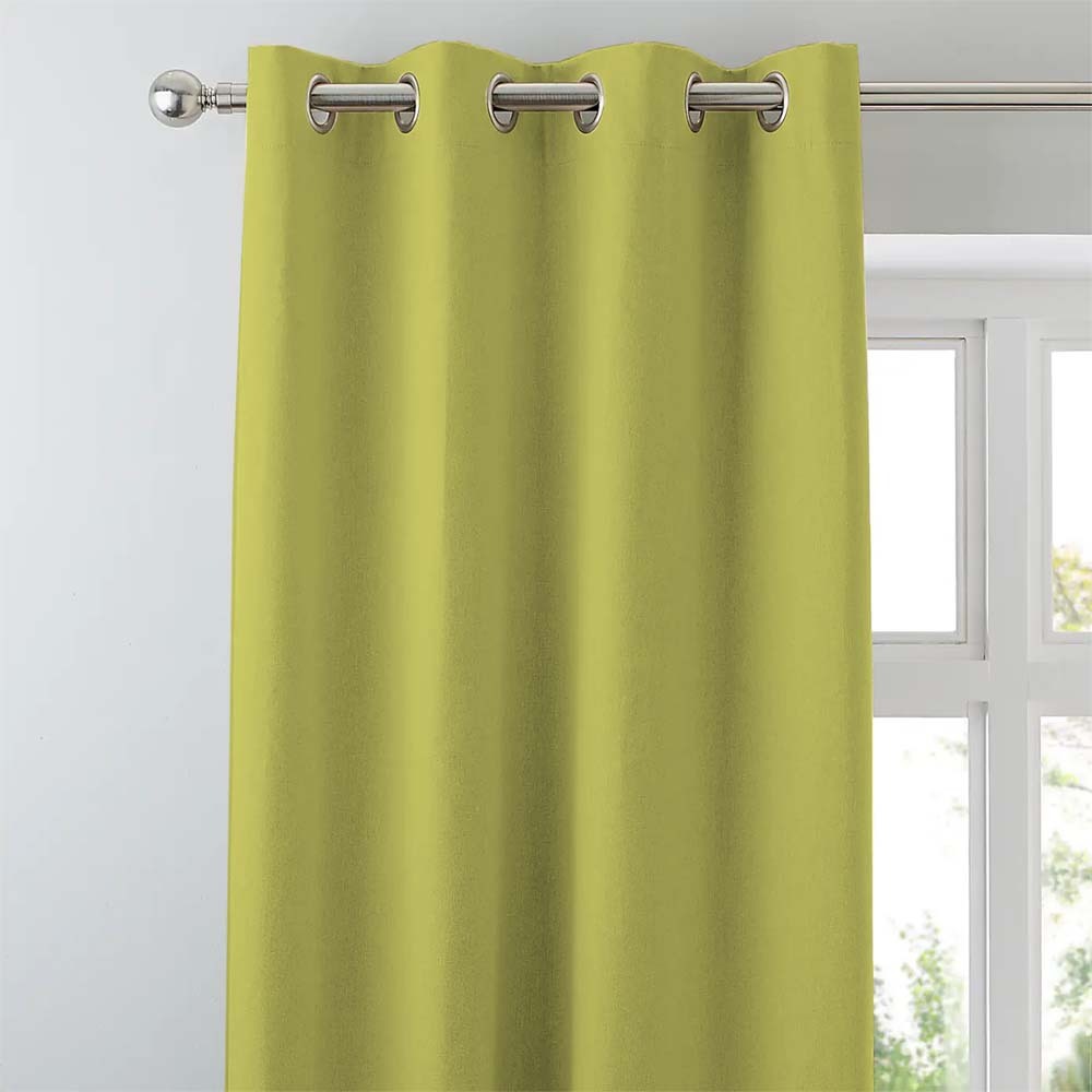 Jacquard Room Darkening Curtains in Flax Yellow Set Of 2 - (P48)