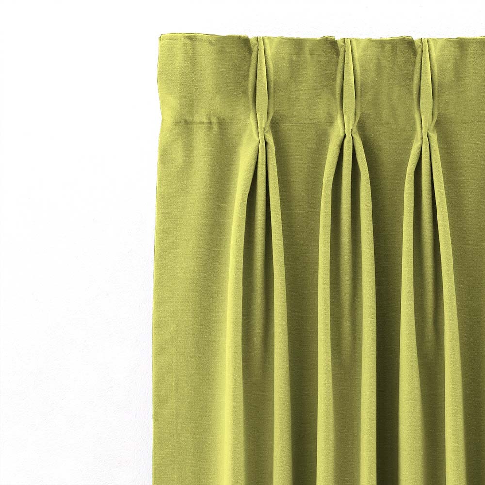 Jacquard Room Darkening Curtains in Flax Yellow Set Of 2 - (P48)