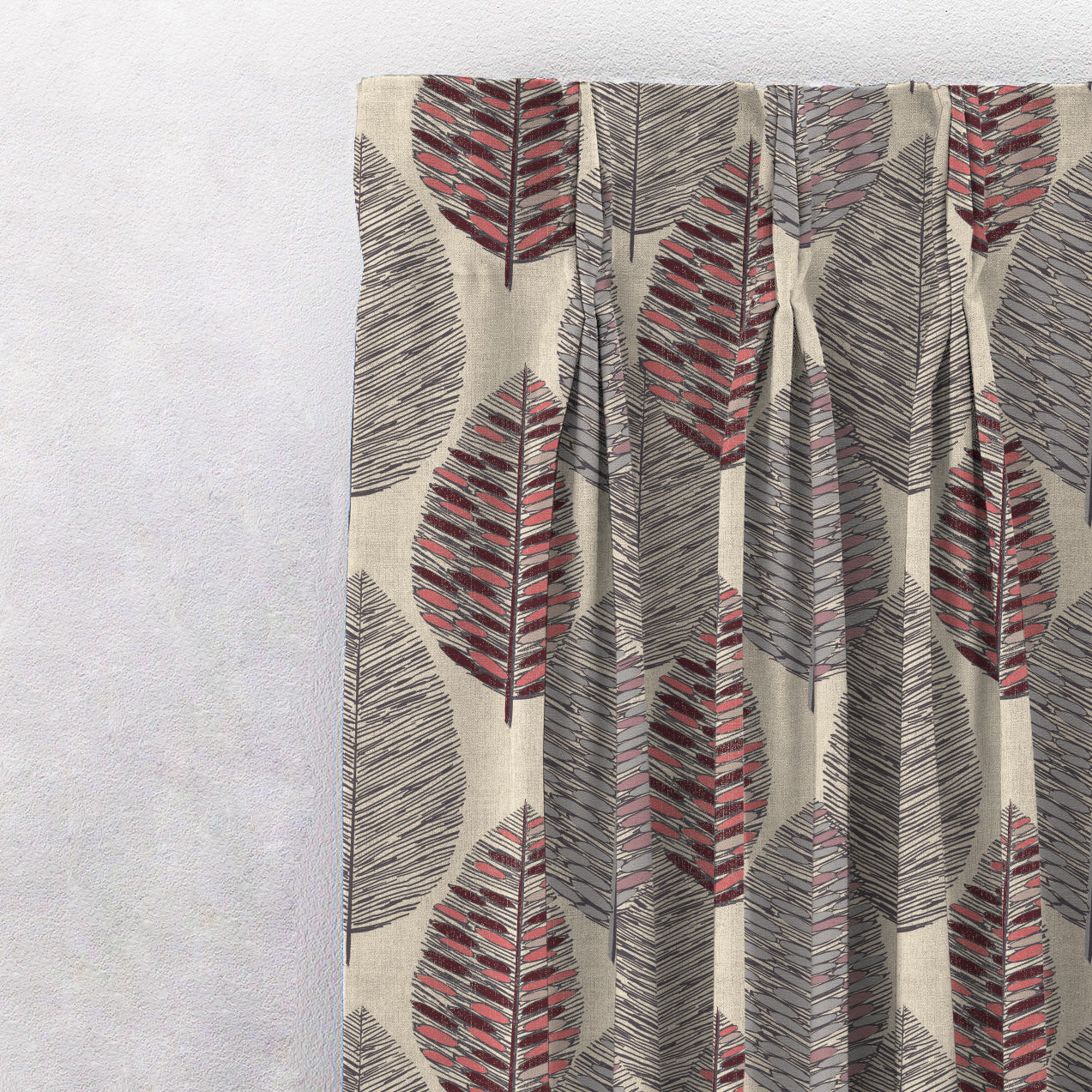 Elegant Floral Print Room Darkening Curtains- Set Of 1pc -DS 480B