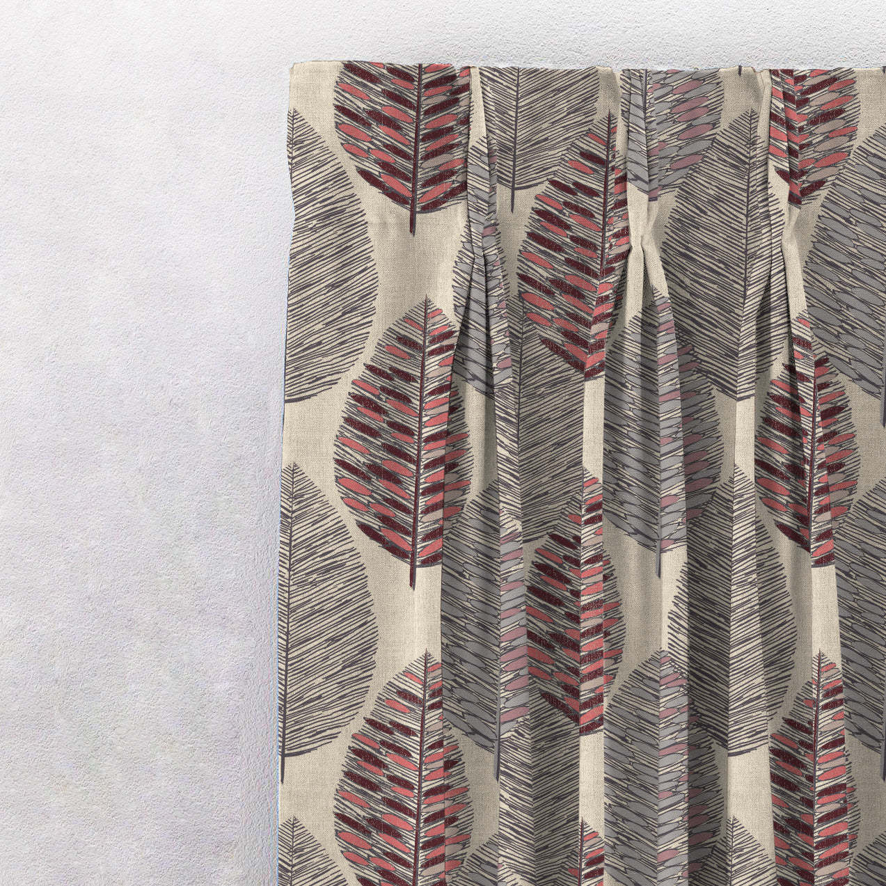 Elegant Floral Print Room Darkening Curtains- Set Of 1pc -DS 480B