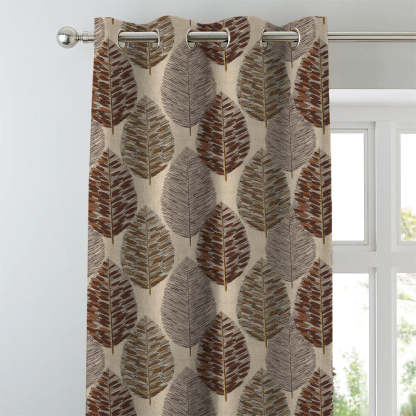 Evergreen Delight Floral Coffee Brown Heavy Satin Blackout Curtains Set Of 2 - (DS480C)