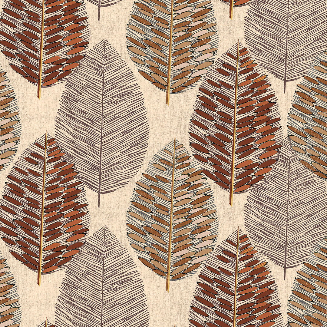 Evergreen Delight Floral Coffee Brown Heavy Satin Blackout Curtains Set Of 2 - (DS480C)