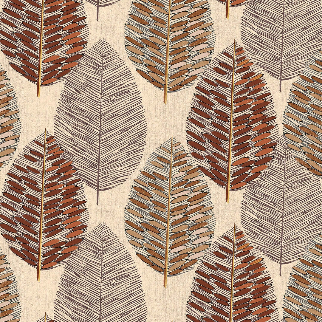 Evergreen Delight Floral Coffee Brown Heavy Satin Blackout Curtains Set Of 2 - (DS480C)
