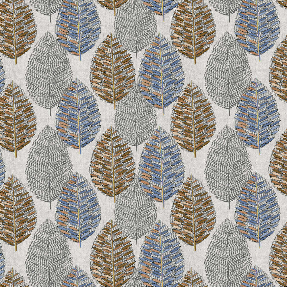 Evergreen Delight Floral Powder Blue Heavy Satin Room Darkening Curtains Set Of 2 - (DS480D)