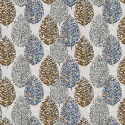 Evergreen Delight Floral Powder Blue Heavy Satin Room Darkening Curtains Set Of 2 - (DS480D)