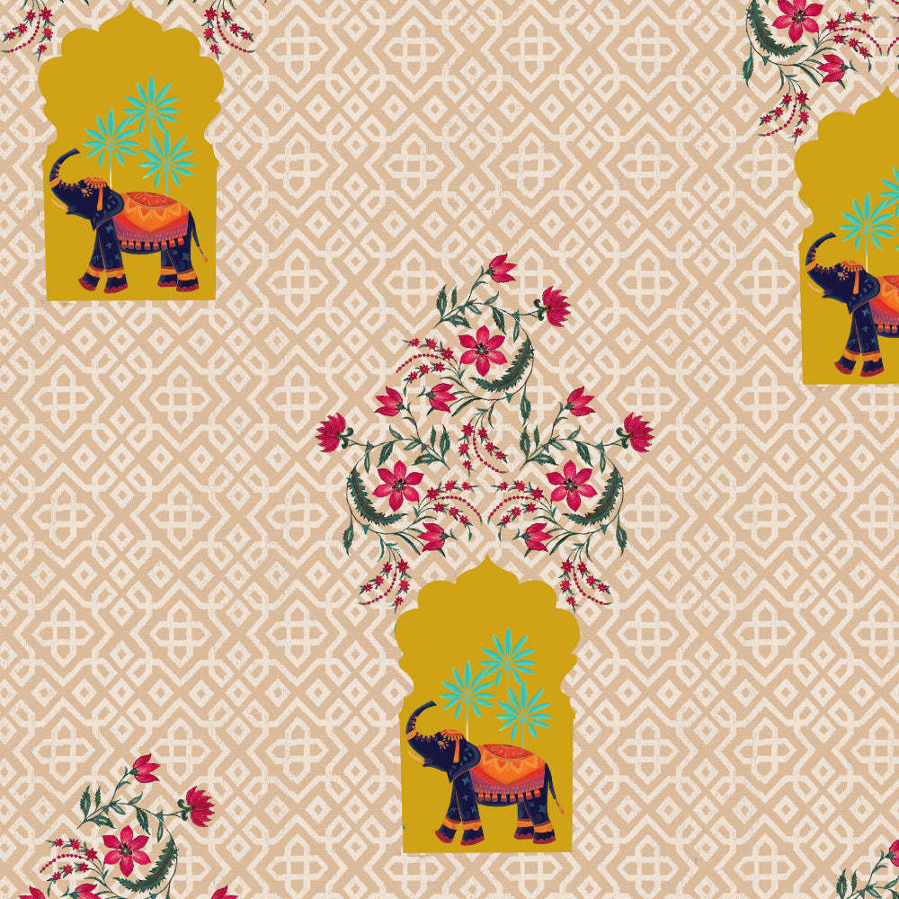 Elegent Indie Print Matt Finish Room Darkening Curtain Set of 2 MTDS489A