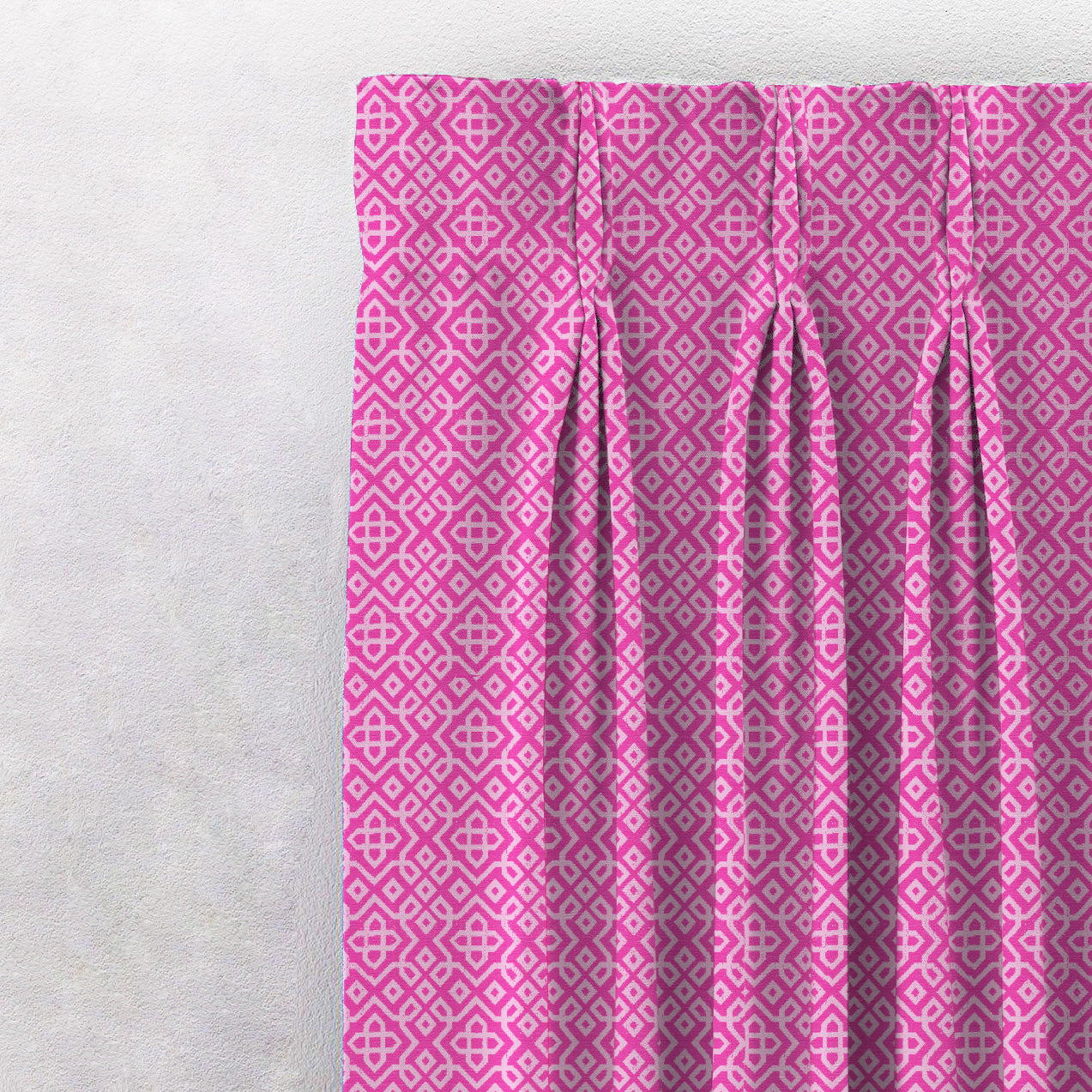 Colorful Knots Indie Hot Pink Heavy Satin Blackout curtains Set Of 2 - (DS491C)
