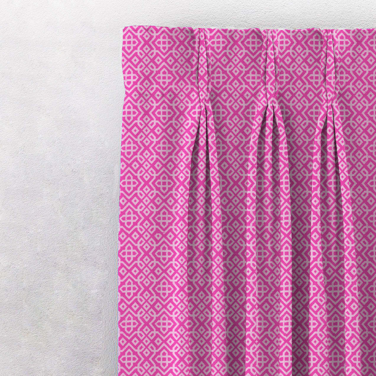 Colorful Knots Indie Hot Pink Heavy Satin Blackout curtains Set Of 2 - (DS491C)