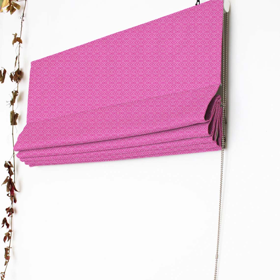 Colorful Knots Indie Hot Pink Satin Roman Blind (DS491C)