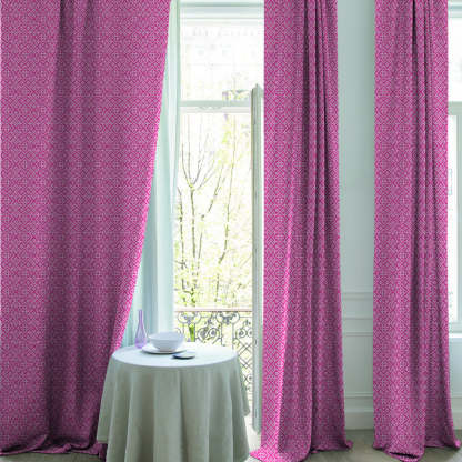Colorful Knots Indie Hot Pink Heavy Satin Blackout curtains Set Of 2 - (DS491C)
