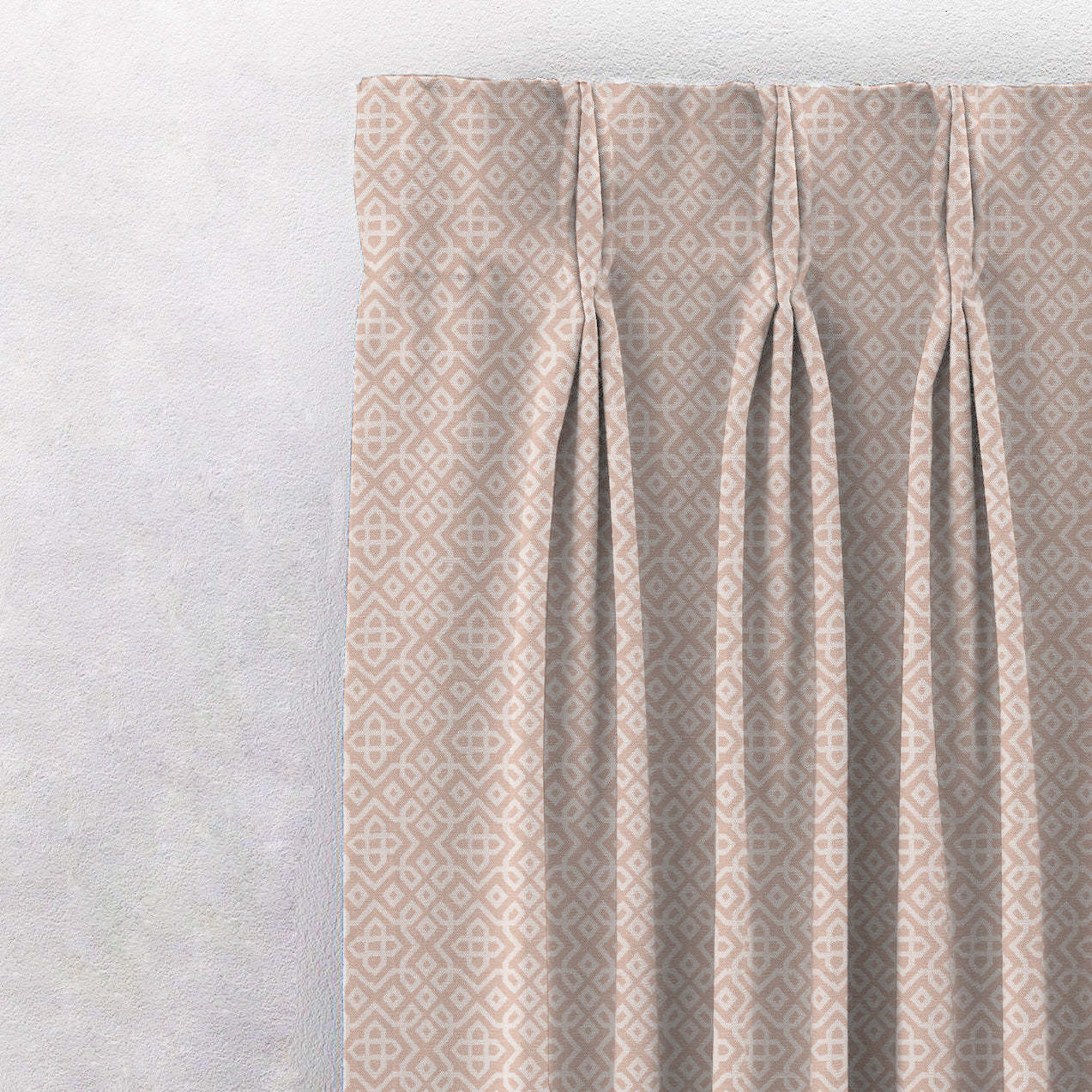 Colorful Knots Indie Rose Beige Heavy Satin Blackout curtains Set Of 2 - (DS491D)
