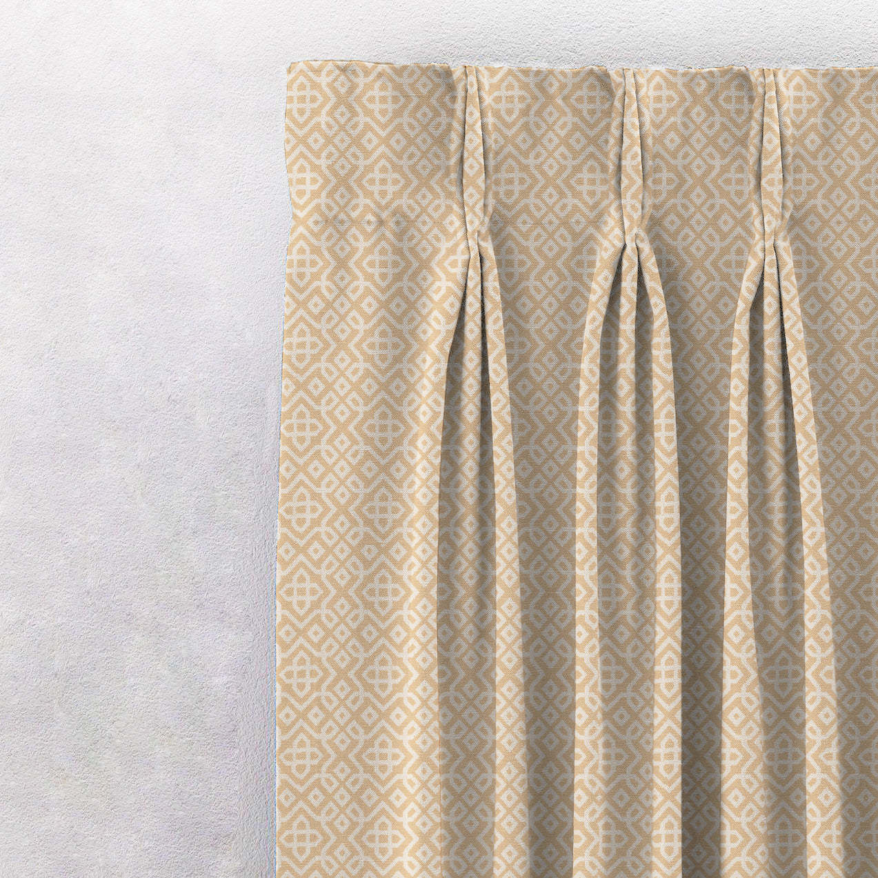 Colorful Knots Indie Oat Beige Heavy Satin Blackout curtains Set Of 2 - (DS491E)